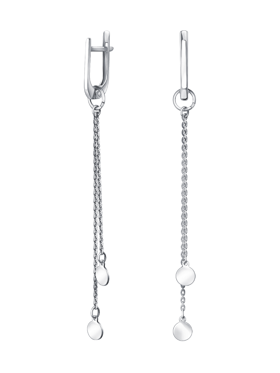 Серьги длинные серебряные 925 с монетками | 0222278-00245