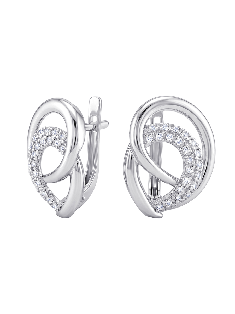 Серьги серебряные 925 с фианитами | 0202133-00775