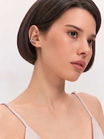 Серьга каффа серебряная 925 