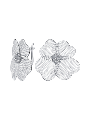 Серьги серебряные 925 цветы 