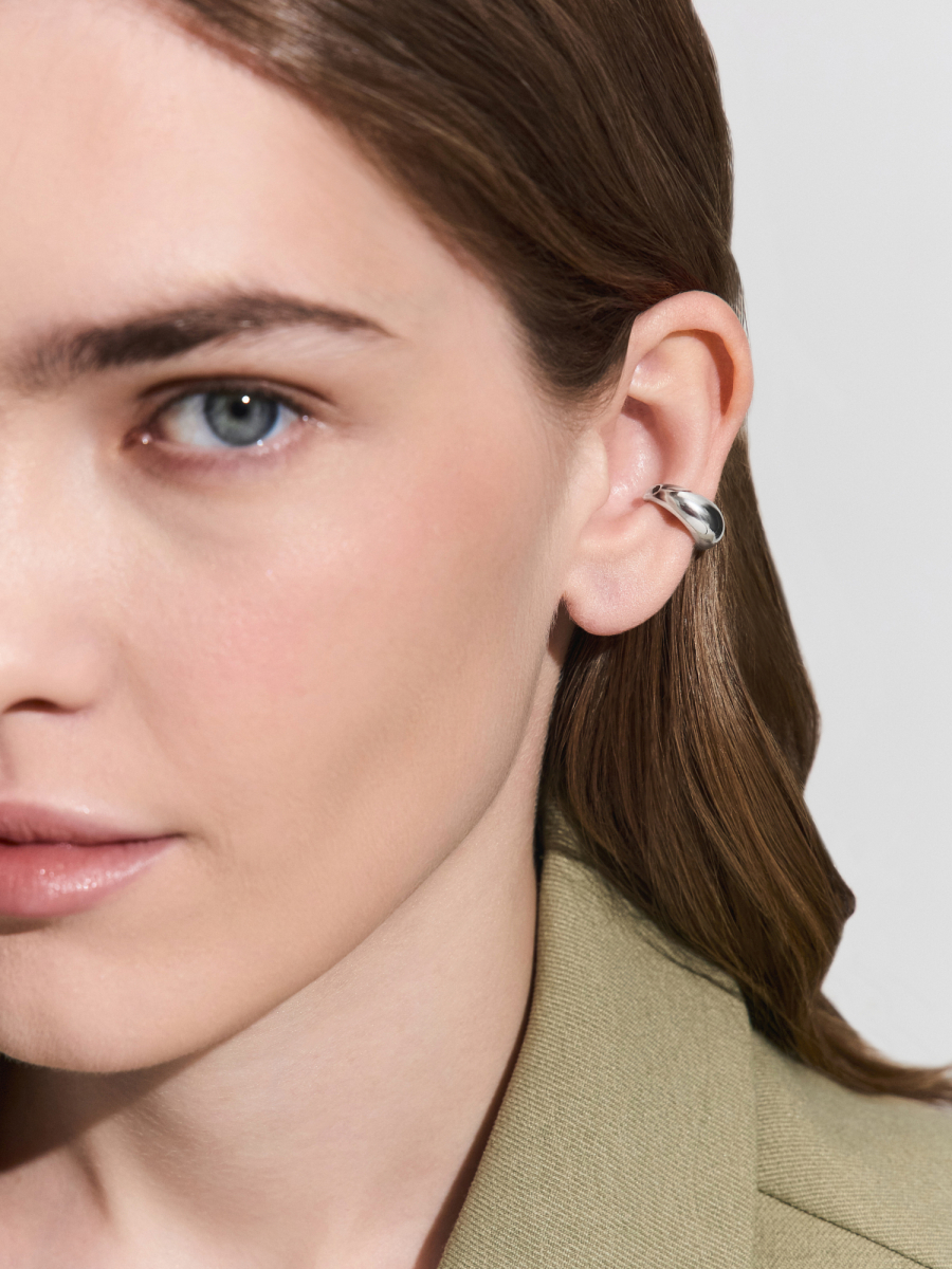 Серьга-каффа серебряная 925 без камней | 0202388Л00245