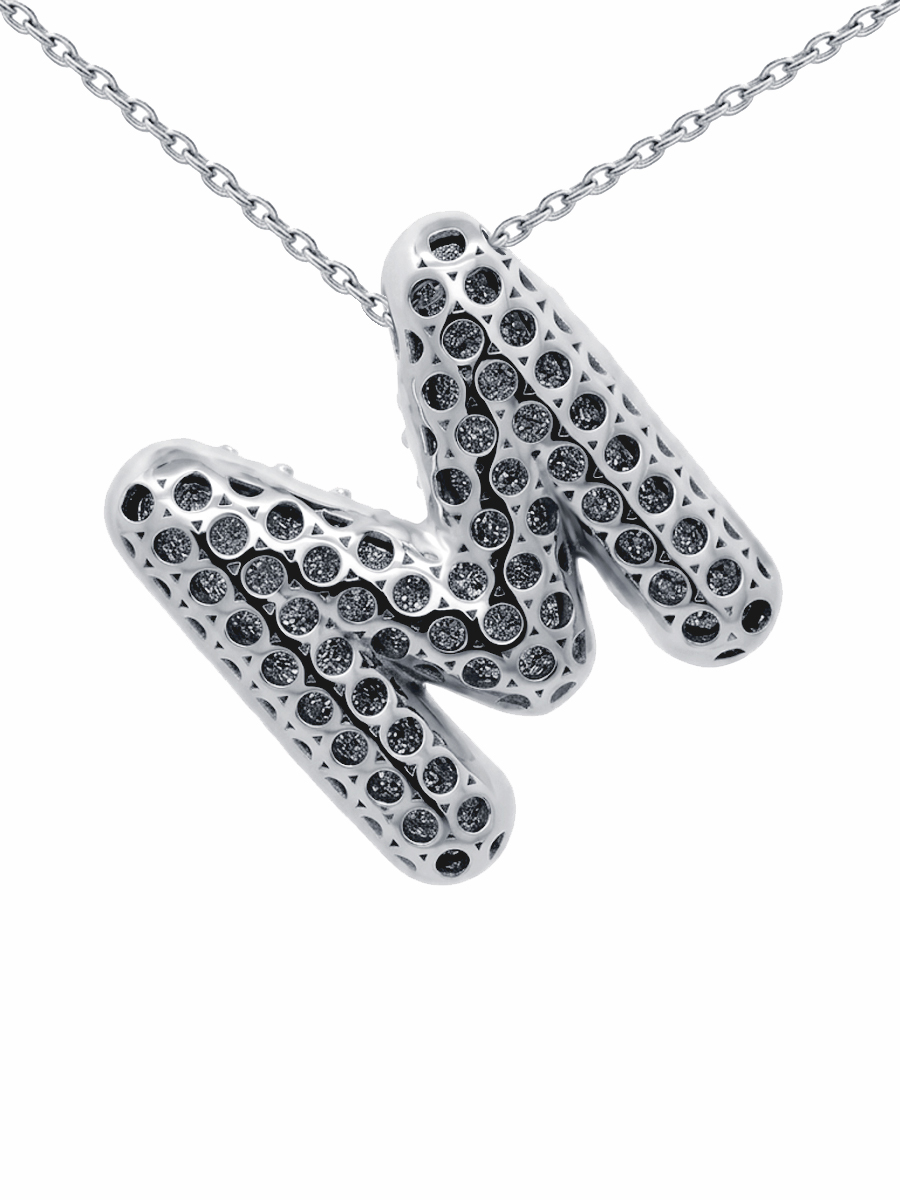 Подвеска буква М серебряная 925  | 0400879Л00245