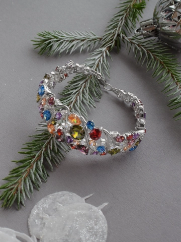 Браслет серебряный 925 с фианитами 