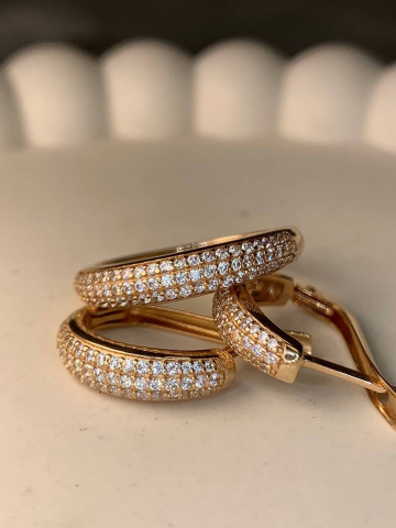 Кольцо дорожка золотое 585 с фианитами