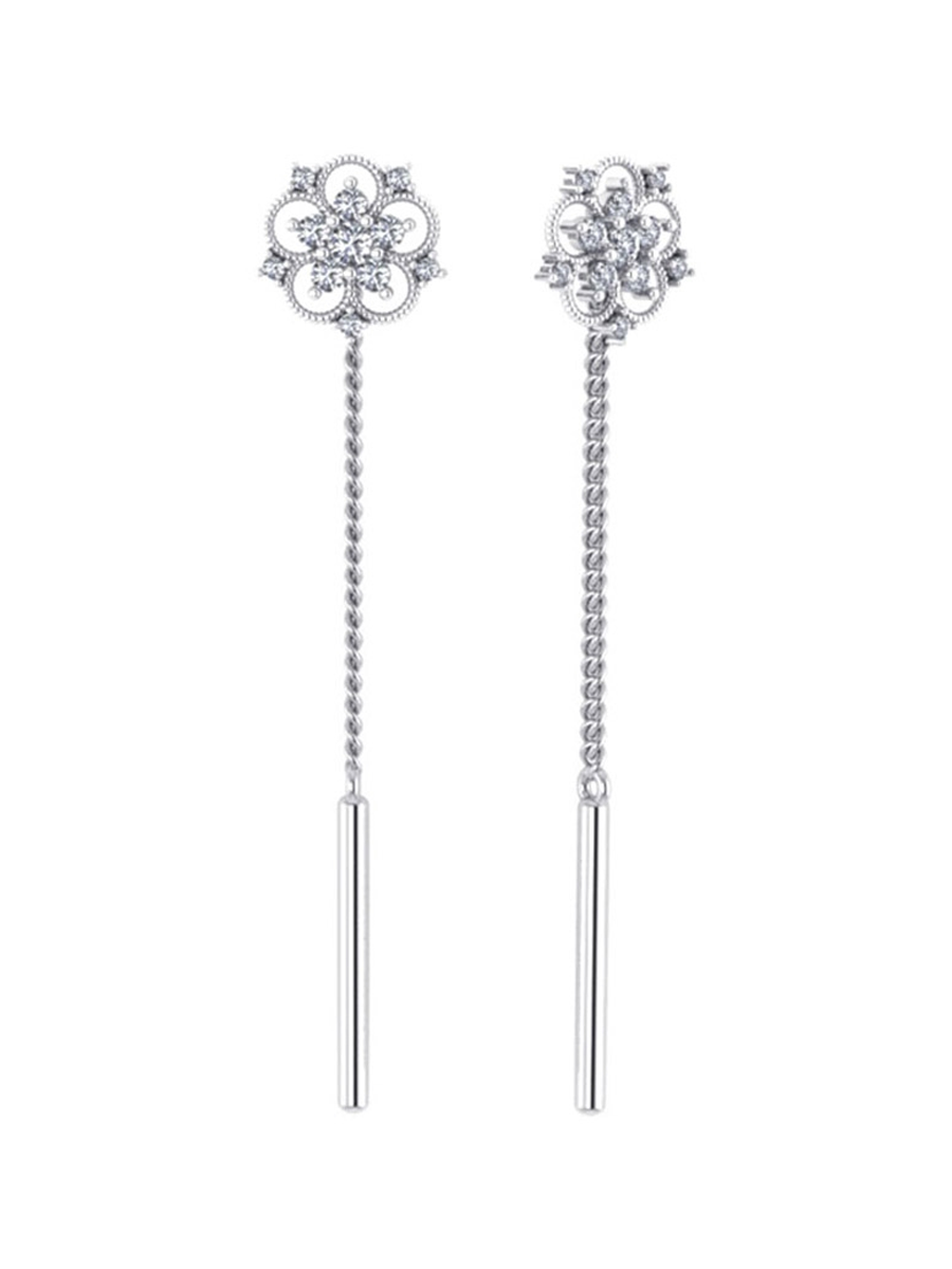 Серьги протяжки из серебра 925 с фианитами | 0221274-00775