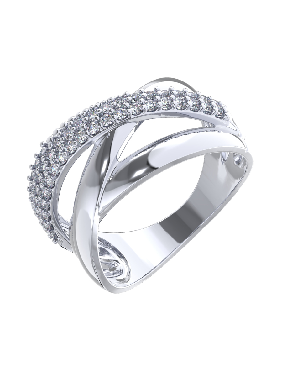 Кольцо серебряное 925 с фианитами | 1101618-00775