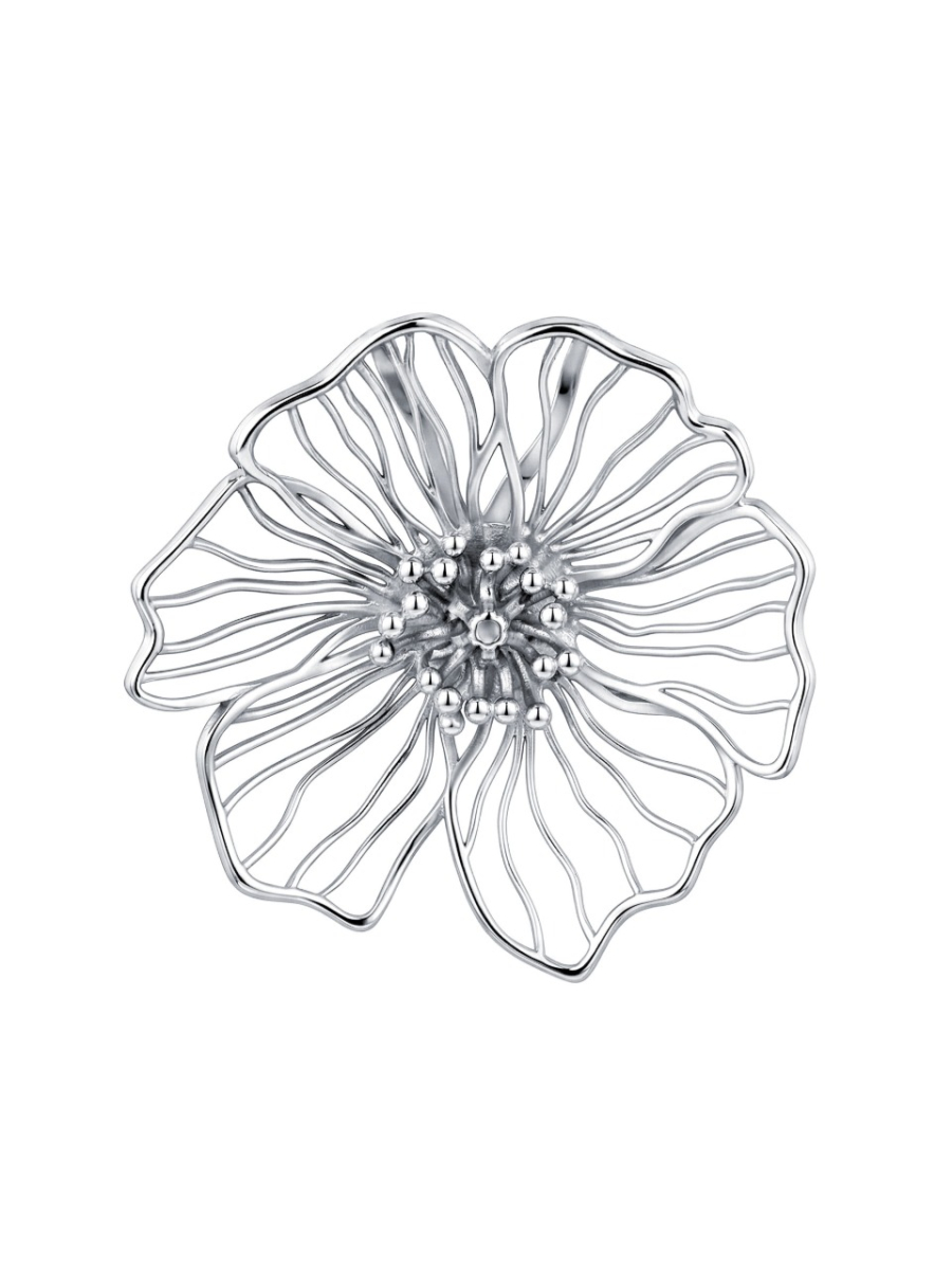 Брошь цветок серебряная 925  | 4101803Л00245