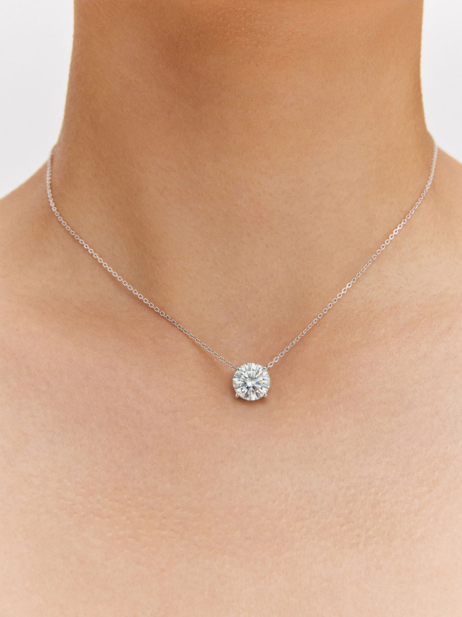 Подвеска из белого золота 585 с муассанитом | 0400827-05432