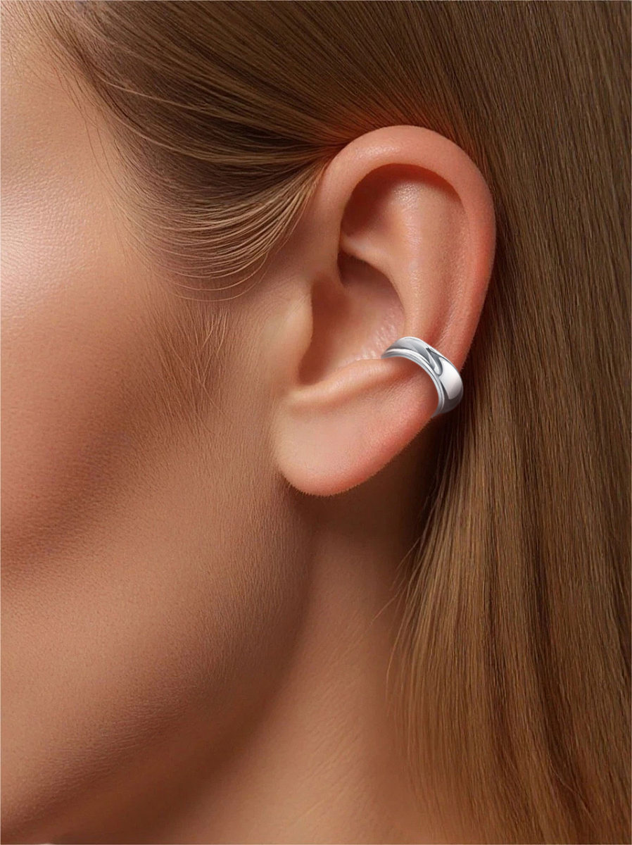 Серьга каффа из серебра 925 без камней | 0202248-00245