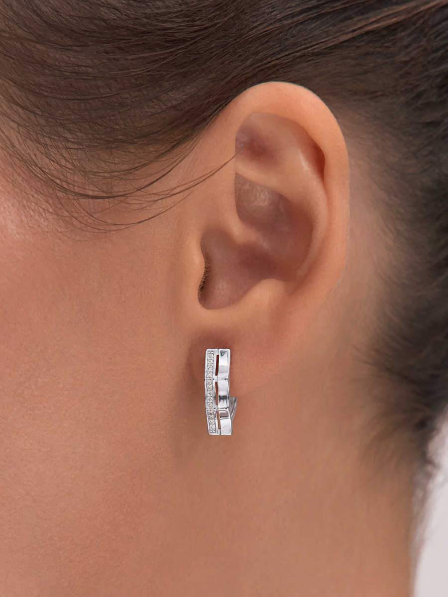 Серьги из серебра 925 с камнями фианитами | 2101557-00775