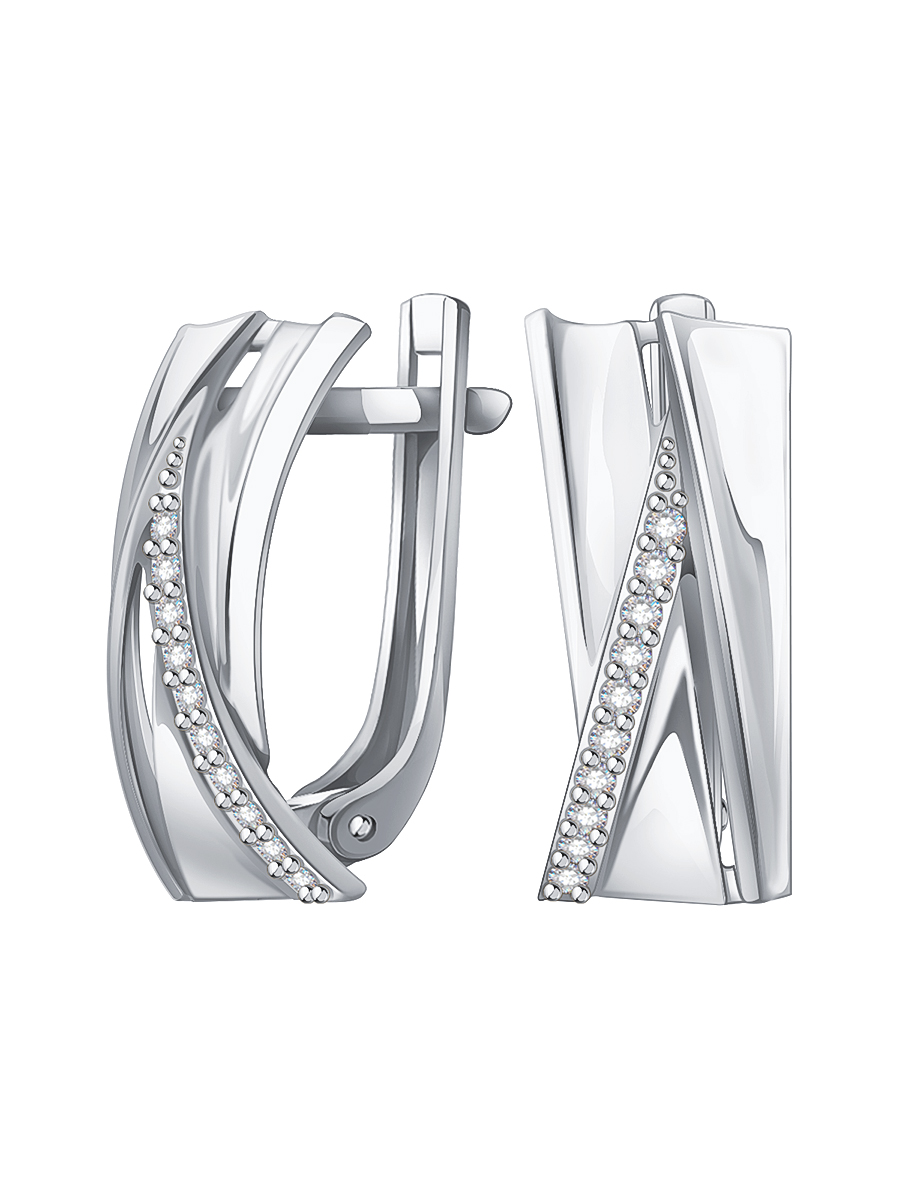 Серьги из серебра 925 с камнями фианитами | 2101572-00775