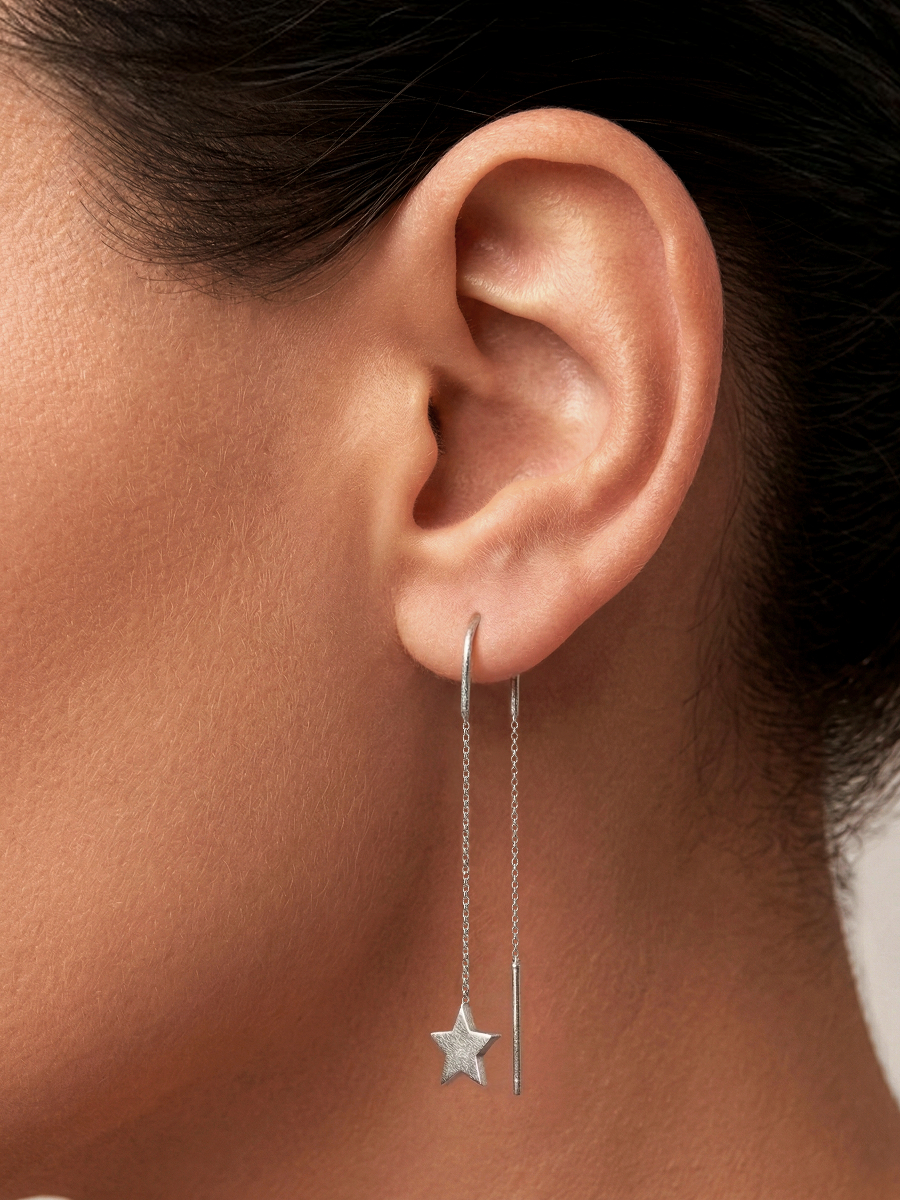 Серьги протяжки серебряные 925  | 0221277-00245