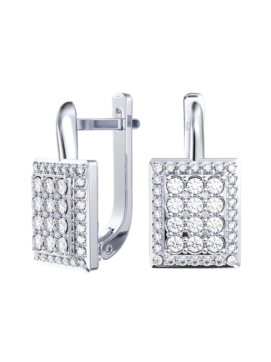 Серьги из серебра 925 с камнями фианитами | 2101770-00775