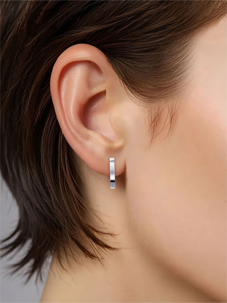 Серьги из белого золота 585 без камней | 0202145-00242