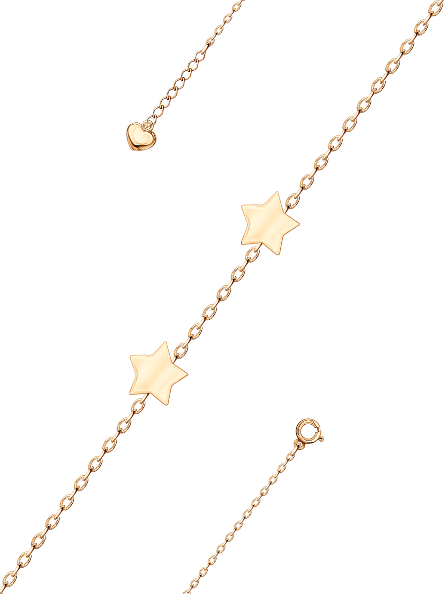 Браслет золотой 585 со звездочками  | 0720433-00240