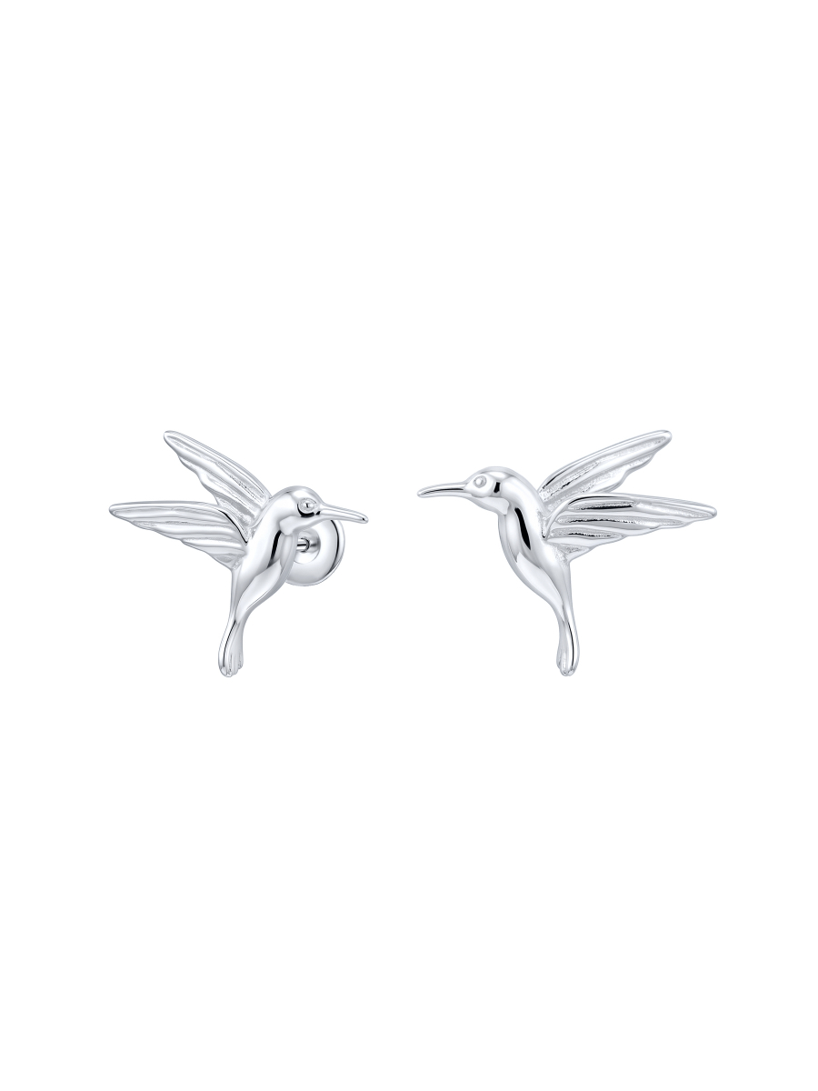 Серьги пусеты серебряные 925 птички  | 6002535Л00245