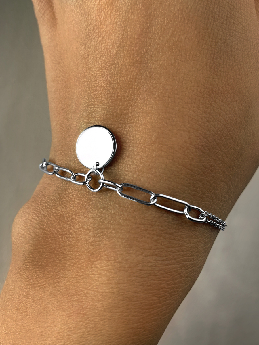 Браслет серебряный женский на руку 925 цепочка без камней | 0710793-00245