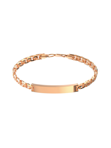 Браслет мужской золотой 585 для гравировки плетения Бисмарк 