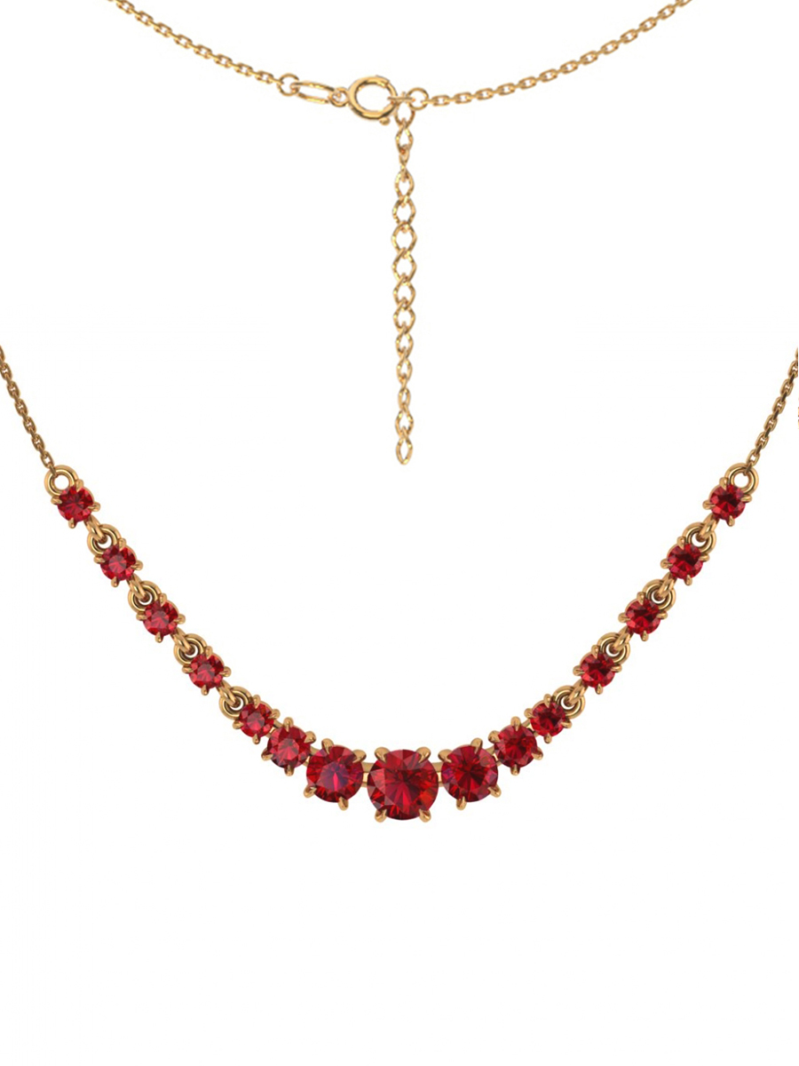 Колье золотое 585 с гранатами  | 3121087-00290