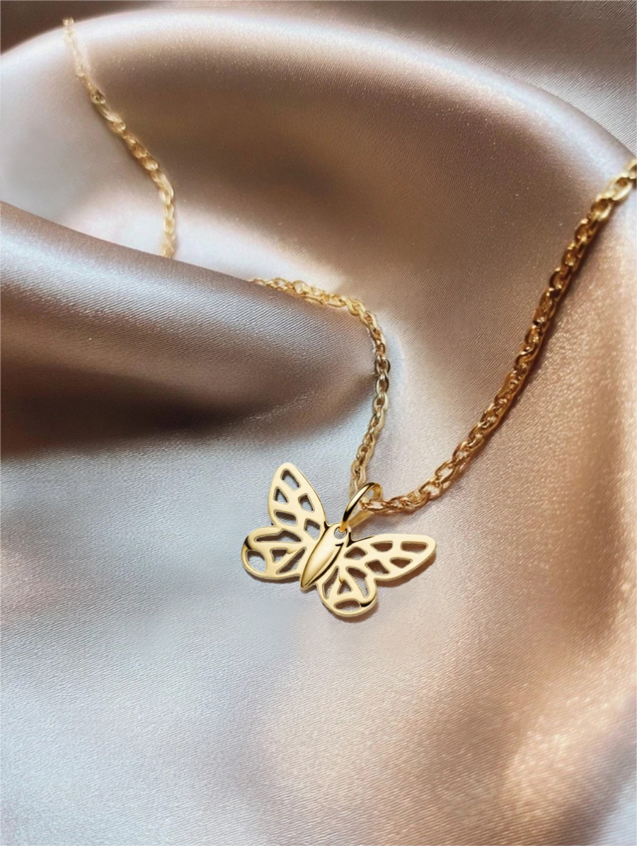 Подвеска золотая 585 бабочка без камней  | 0410875-00240