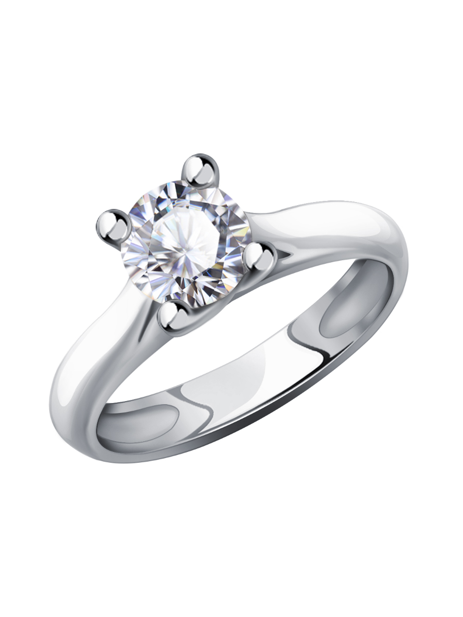 Кольцо помолвочное серебряное 925 с фианитом  кольца