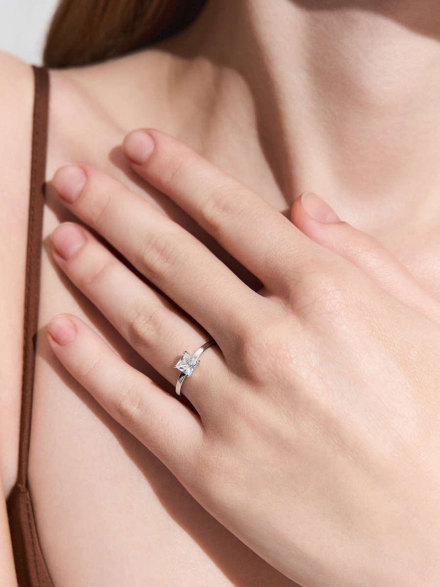 Кольцо серебряное 925 с фианитом | 0101810-00775