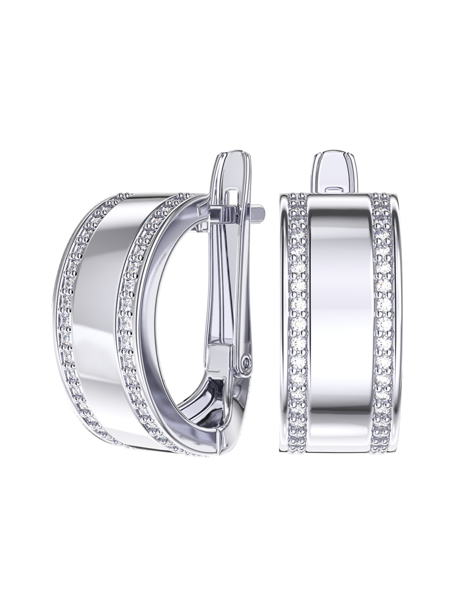 Серьги из серебра 925 с камнями фианитами | 0202123-00775