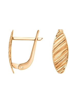 Серьги золотые 585 без камней на английском замке 