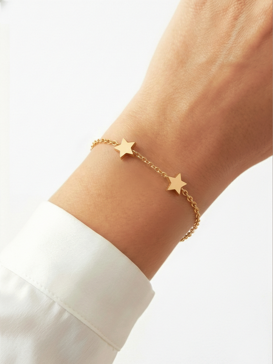 Браслет золотой 585 со звездочками  | 0720433-00240