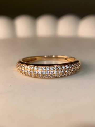 Кольцо дорожка золотое 585 с фианитами