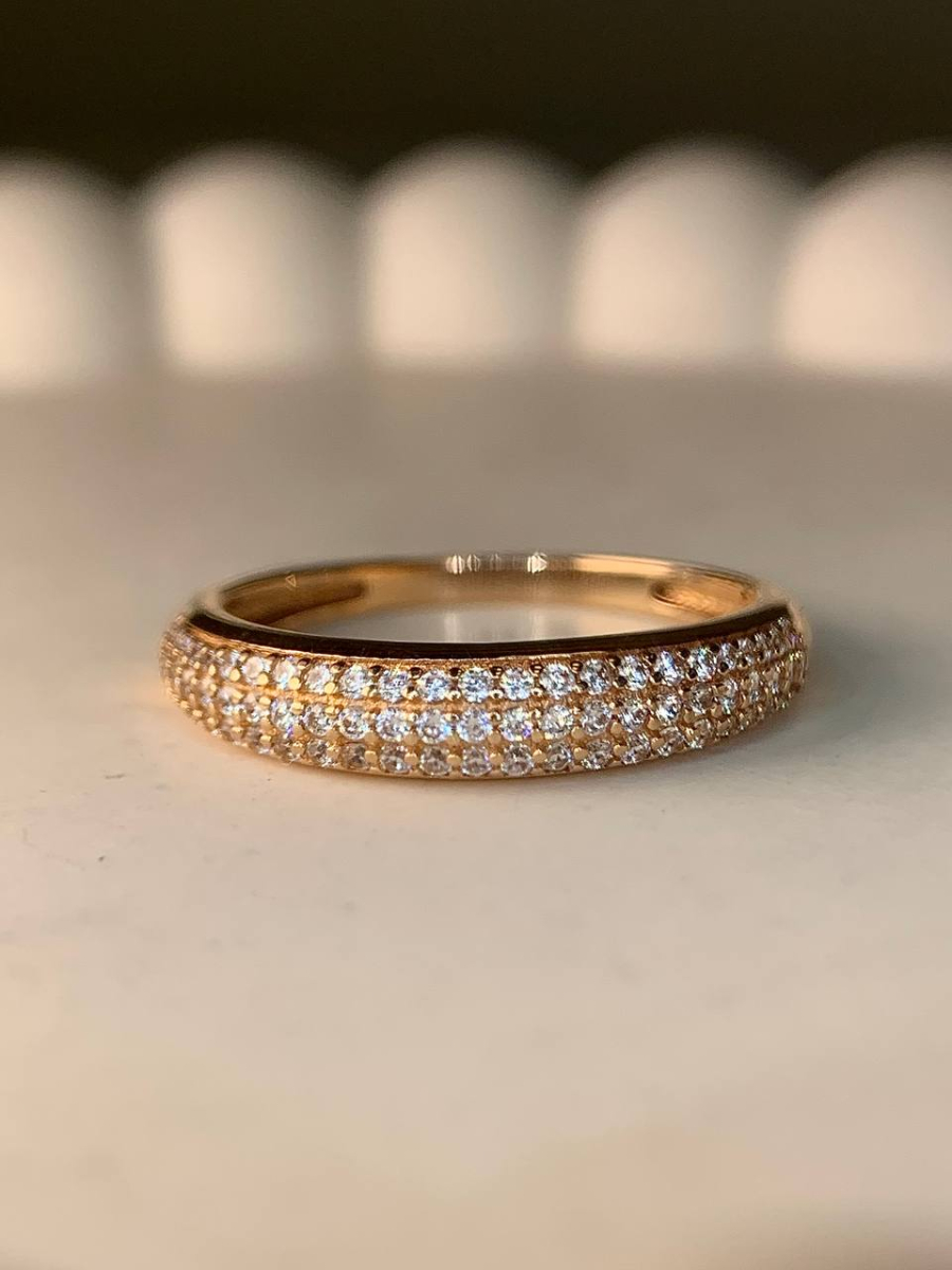 Кольцо дорожка золотое 585 с фианитами | 1100728-00770