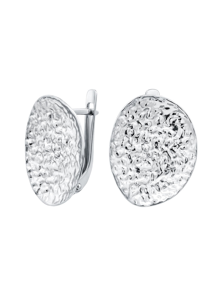 Серьги серебряные 925 мятый металл  | 0202397Л00245