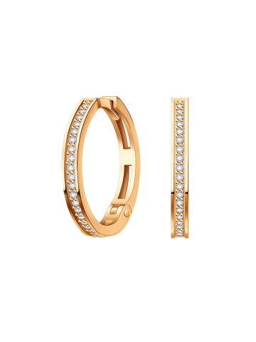 Серьги кольца золотые 585 с бриллиантами 19 мм 