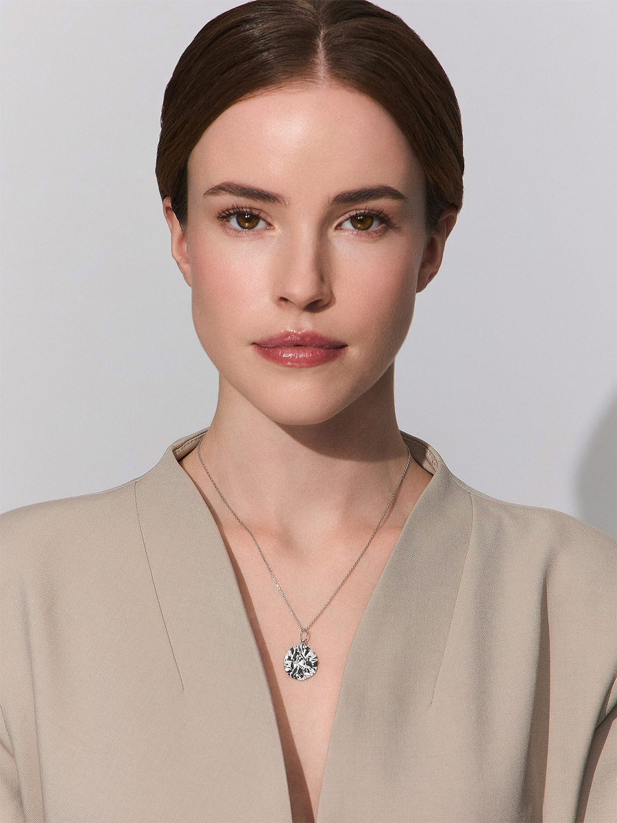 Подвеска серебряная 925 мятый металл  | 4111807-00245