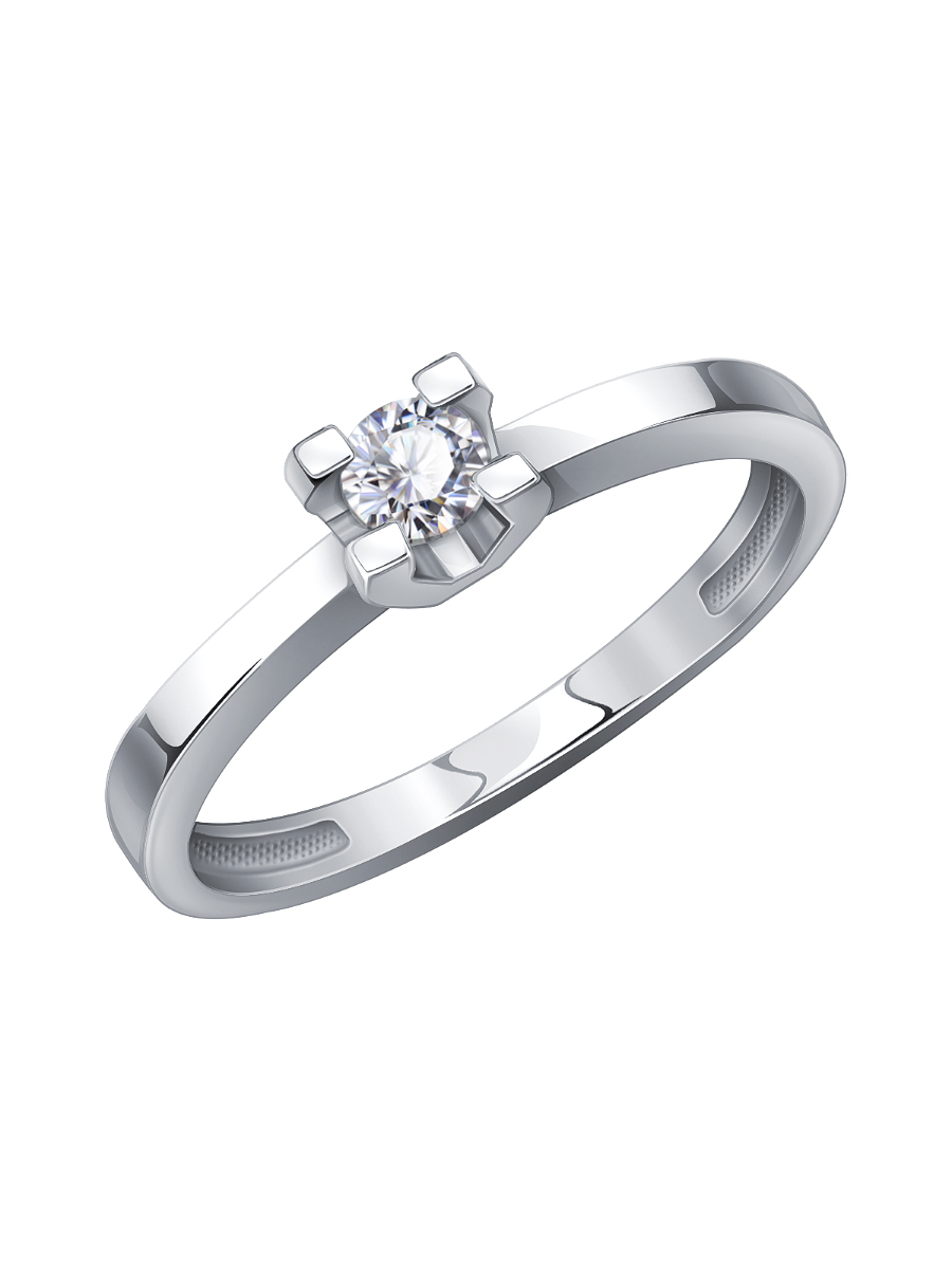 Кольцо из белого золота 585 с бриллиантом  кольца