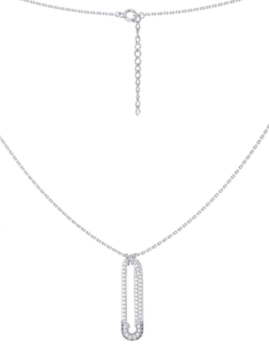 Колье булавка из серебра 925 с фианитами | 0320438-00775