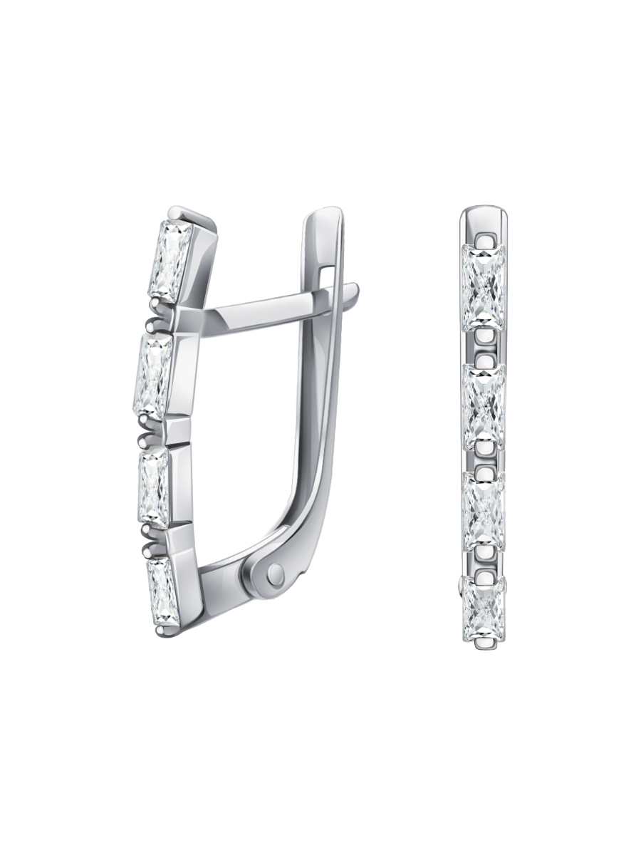 Серьги серебряные 925 с фианитами  | 2101775-00775