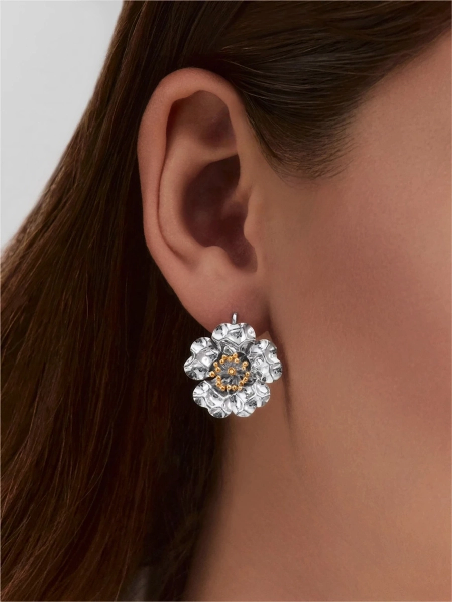 Серьги серебряные 925 цветы  | 0222315-10245