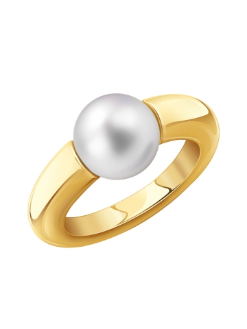 Кольцо золотое 585 с белым жемчугом 