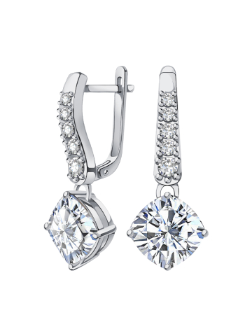 Серьги подвески из белого золота 585 с бриллиантами 10,3 карата 