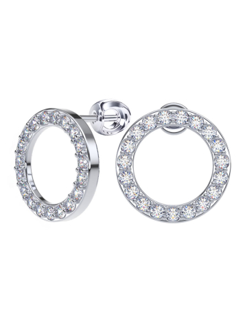 Серьги гвоздики из серебра 925 с фианитами