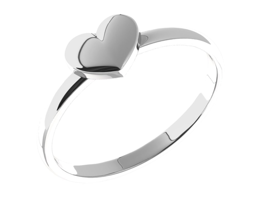 Кольцо сердечко из серебра 925 без камней | 0101278-00245