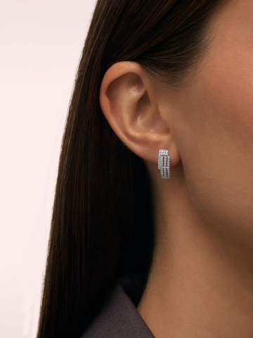 Серьги дорожки серебряные 925 с фианитами