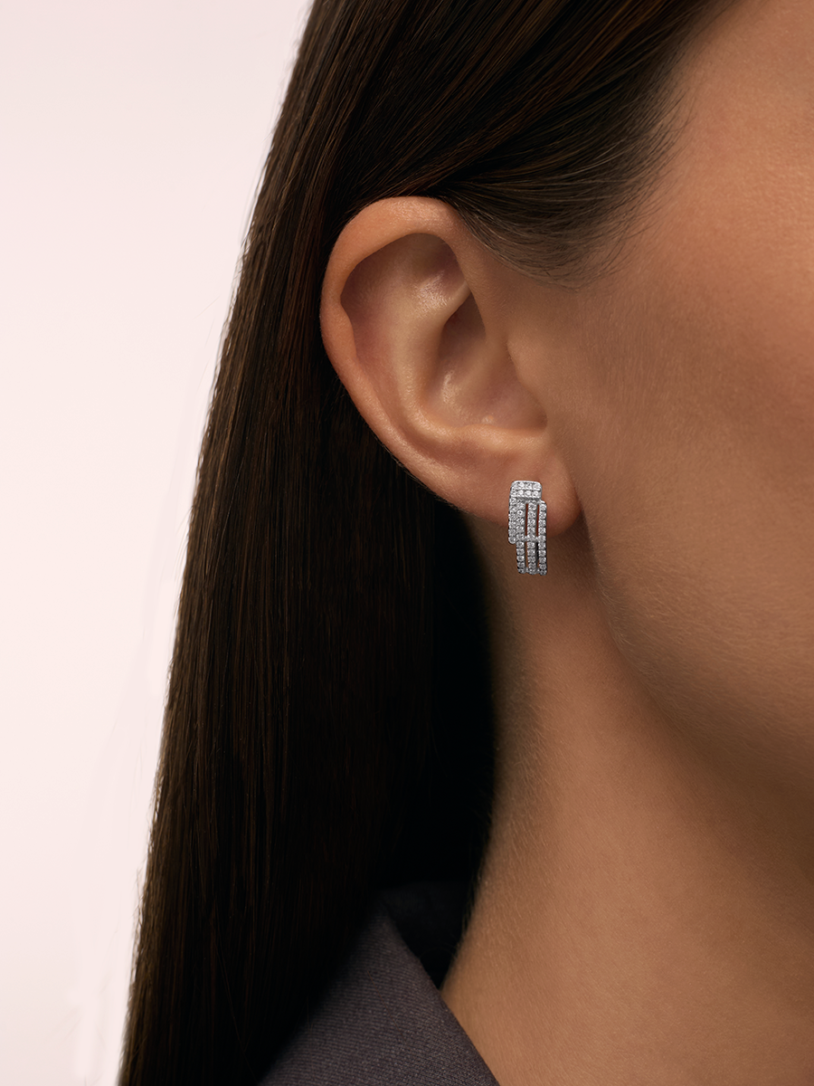 Серьги дорожки из белого золота 585 с бриллиантами  | 2100741-02732