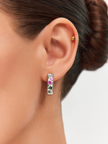 Серьги серебряные 925 с кварцем