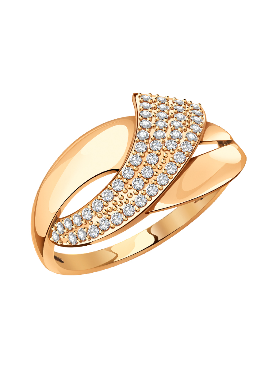 Кольцо золотое 585 с фианитами | 1100934-00770