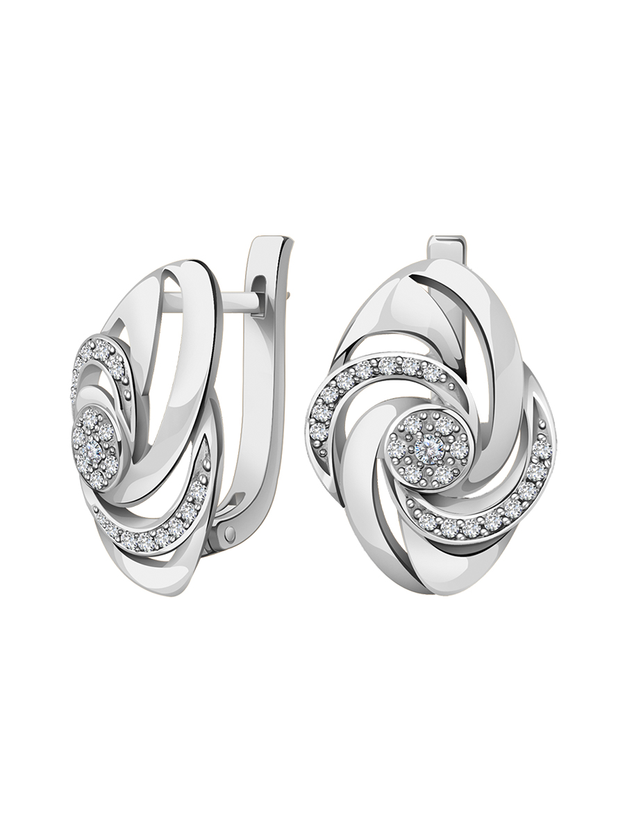 Серьги из серебра 925 с камнями фианитами | 2101164-00775