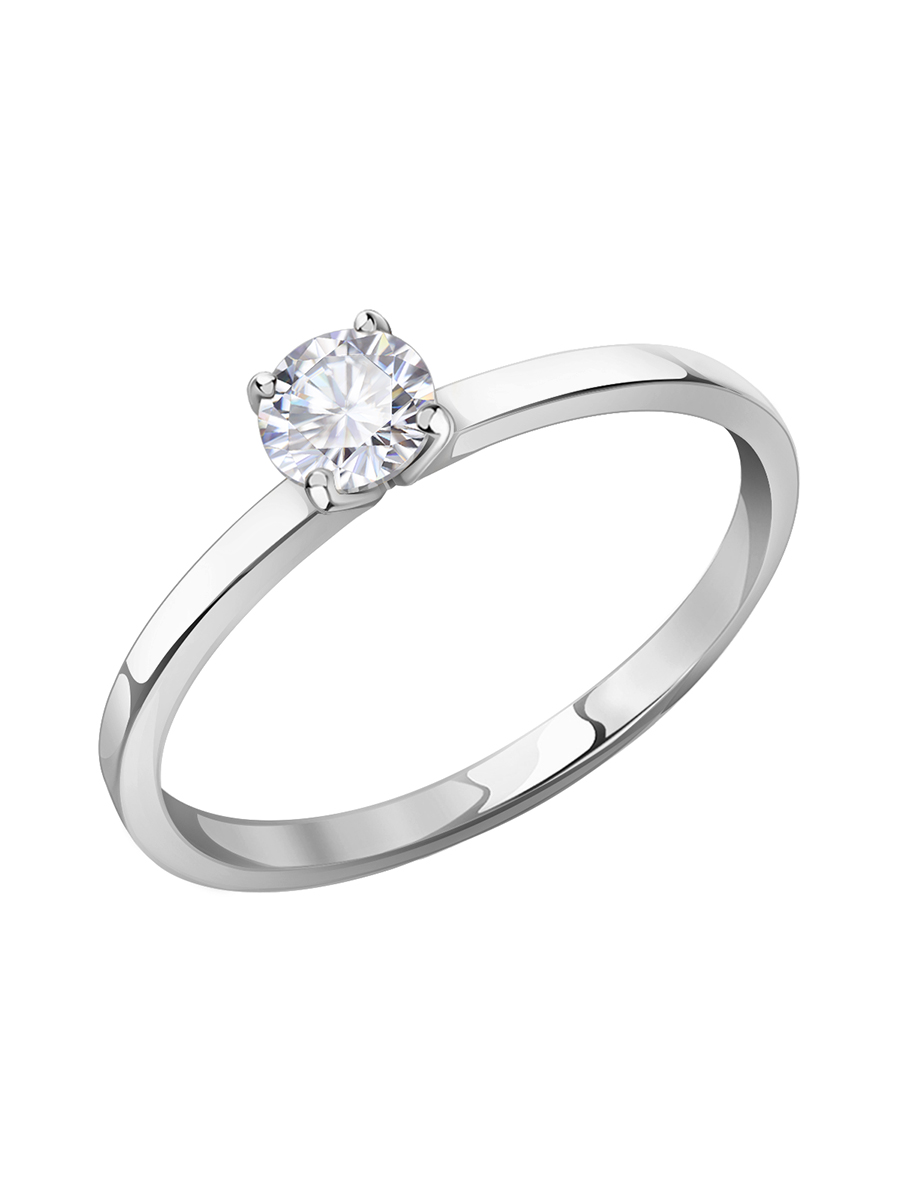 Кольцо помолвочное из белого золота 585 с бриллиантом