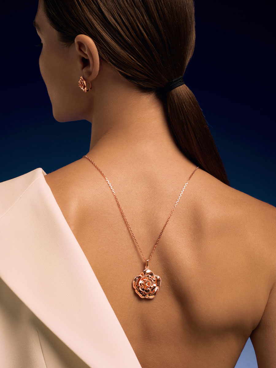 Подвеска роза серебряная 925 с золочением  | 9401520-00249