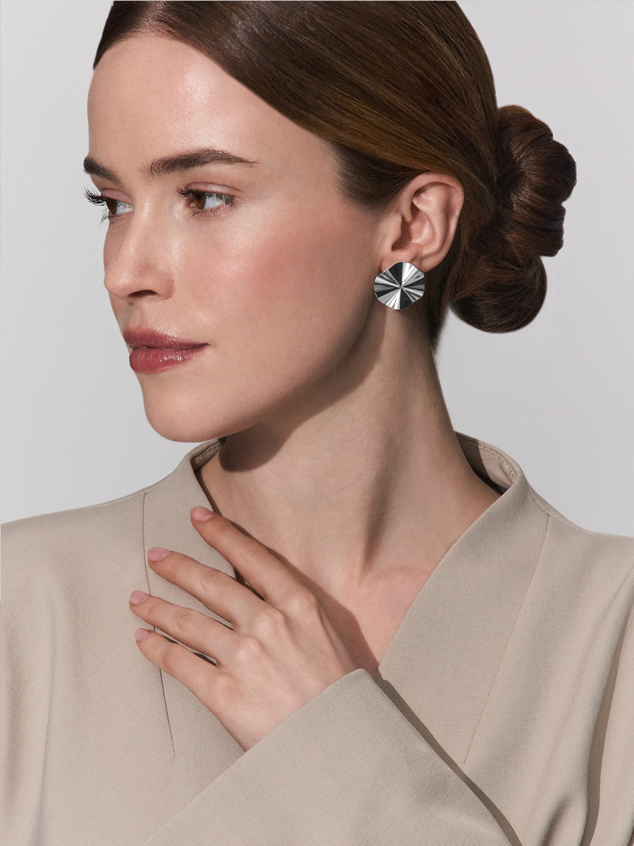 Серьги серебряные 925 мятый металл  | 0212367-00245